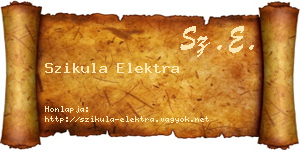 Szikula Elektra névjegykártya
